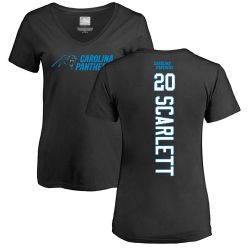Carolina Panthers Black Women Jordan Scarlett Backer NFL Football #20 T Shirt